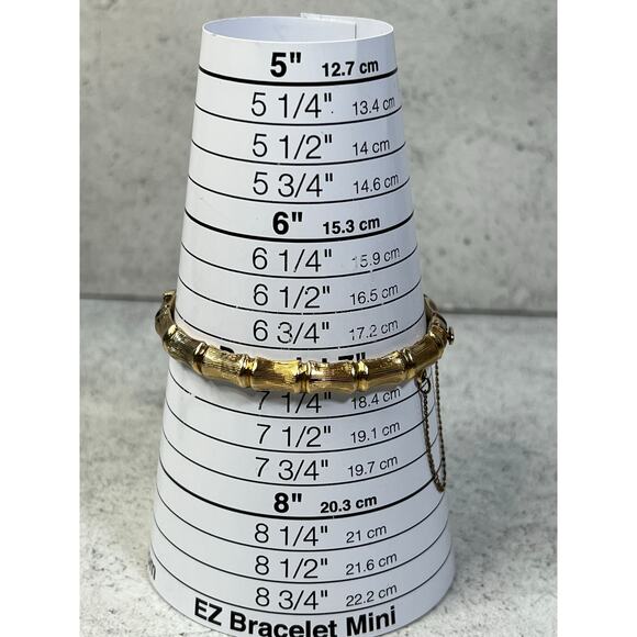 Vintage Sterling Silver and Vermeil Hinged Bangle clamper bamboo retro estate - Picture 10 of 10